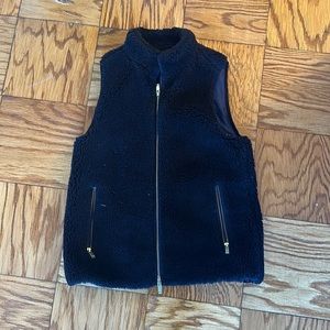 Jcrew Sherpa vest in black. Heavily worn